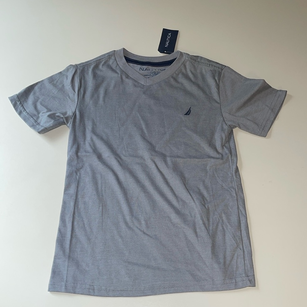 Nautica Little Boys V Neck T-Shirt in Heather Gray
